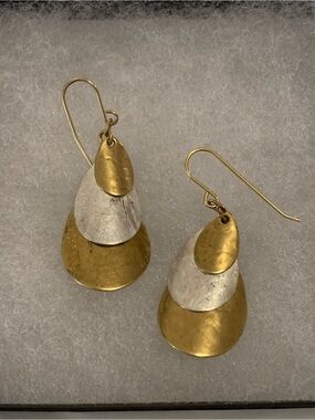 Teardrop Dangle Earrings in Gold and Silver MB SF